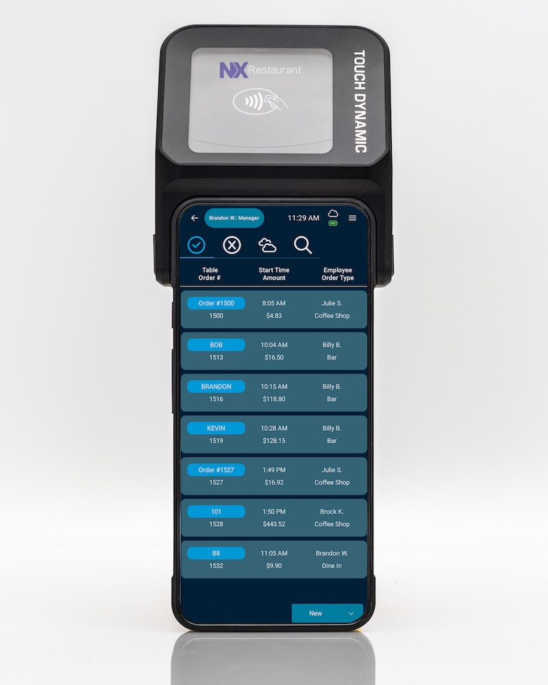 NX6-Handheld-Vertical NX Restaurant Handheld Point of Sale Contactless Payments