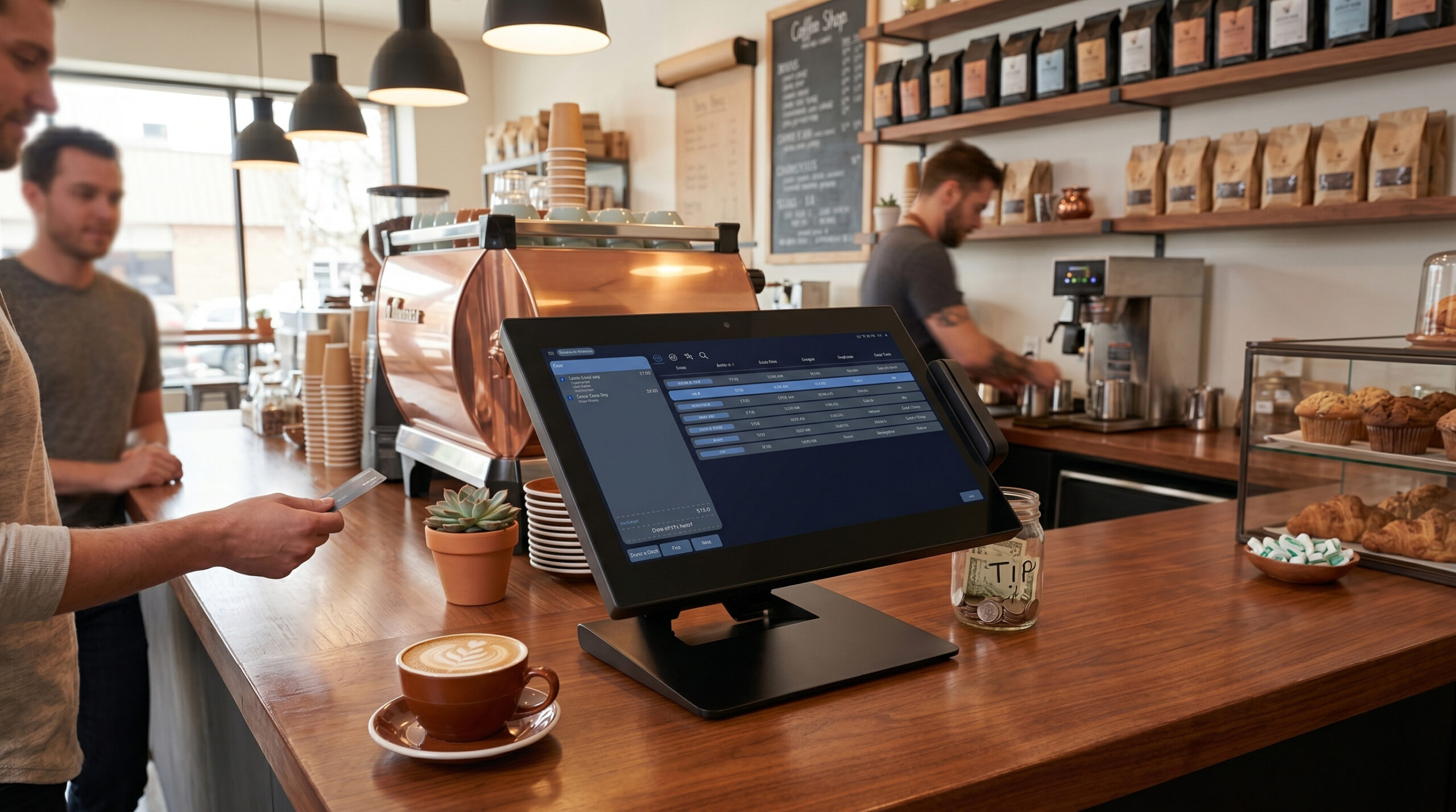 Coffee shop POS system for quick service or table service cafe, food trucks, or pop ups.